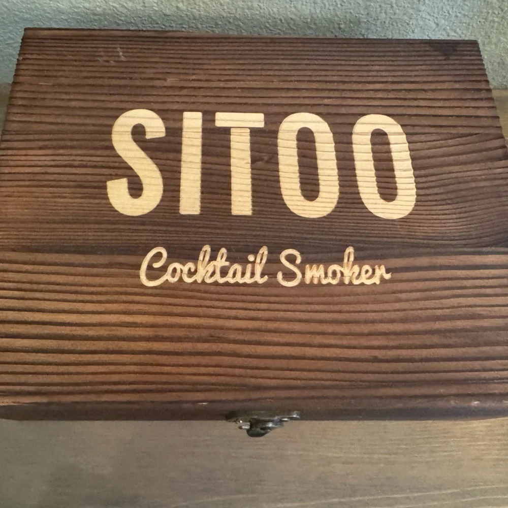 SITOO Wooden Cocktail Smoker Box